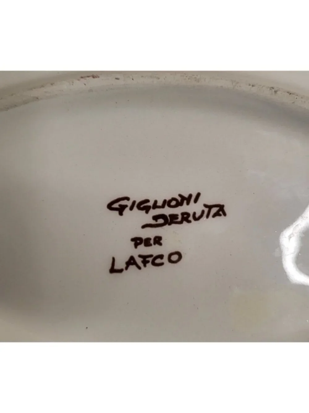 Giglioni Deruta Oval Ceramic Trinket Soap Dish Peach-Colored Floral 7